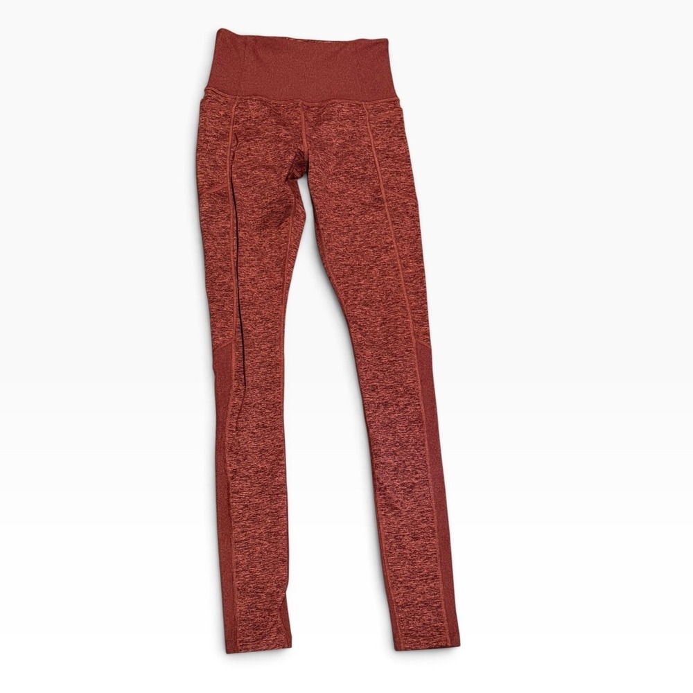 Athleta Exhale Heel Tight Space Dye Burgundy Red High Rise Leggings XSP Petite